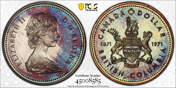 Canada: 1971 $1 PCGS SP68 Colourful Gem!