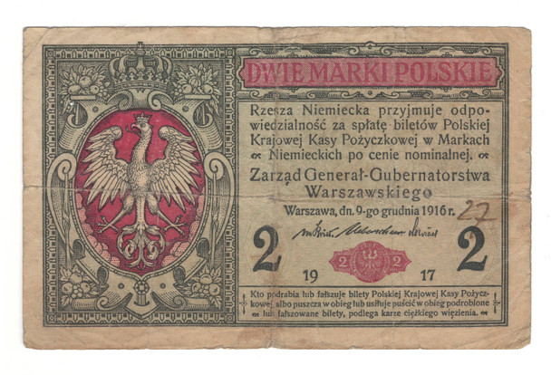 Poland: 1916 / 1917  2 Mark Banknote