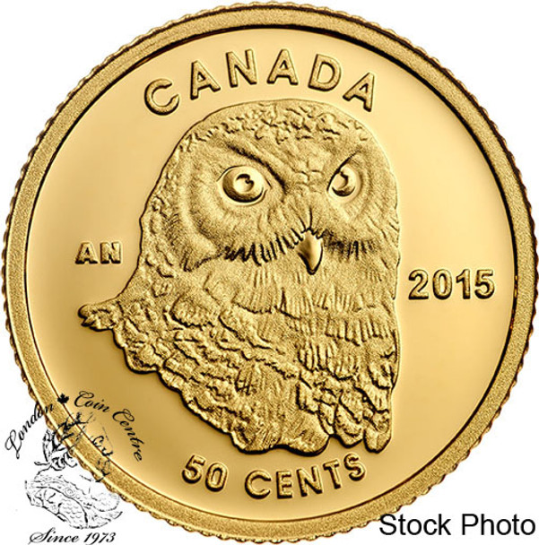 Canada: 2015 50 Cent Owl Gold Coin