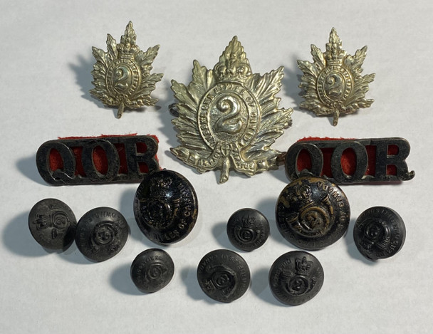 Canada Queens Own Rifle Regiment 2 Group of Badges / Buttons Etc.