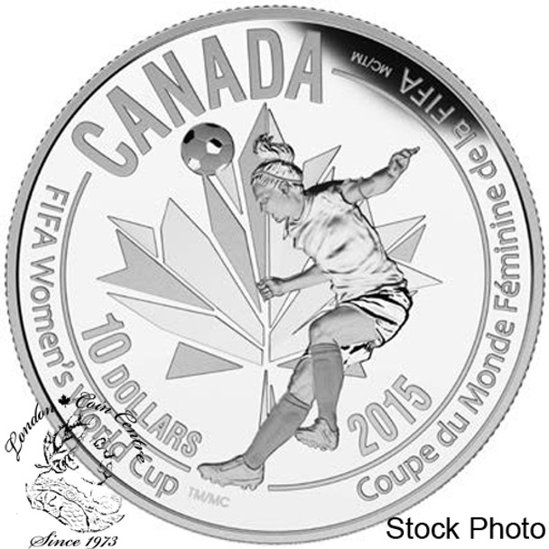 Canada: 2015 $10 FIFA Women's World Cup - Heading the Ball Silver Coin
