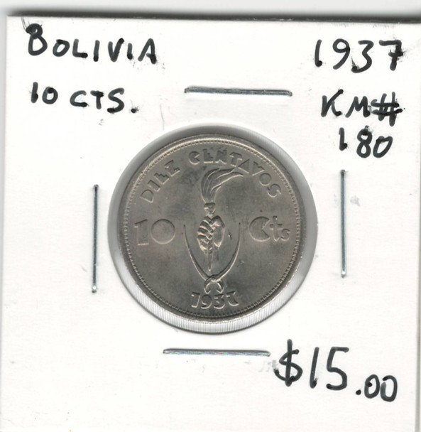 Bolivia:  1937 10 Centavos