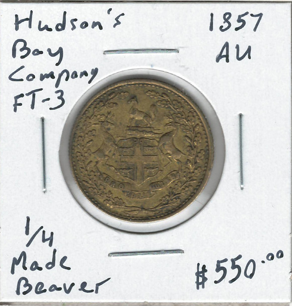 Canada: 1857 Hudson's Bay Company FT-3 1/4 Made Beaver AU