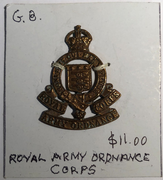 Great Britain: WWI/WWII Royal Army Ordnance Corps Cap Badge