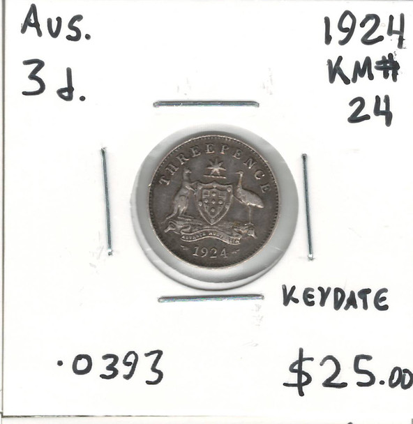 Australia: 1924 3 Pence Keydate