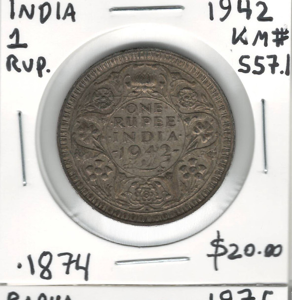 India: 1942 1 Rupee