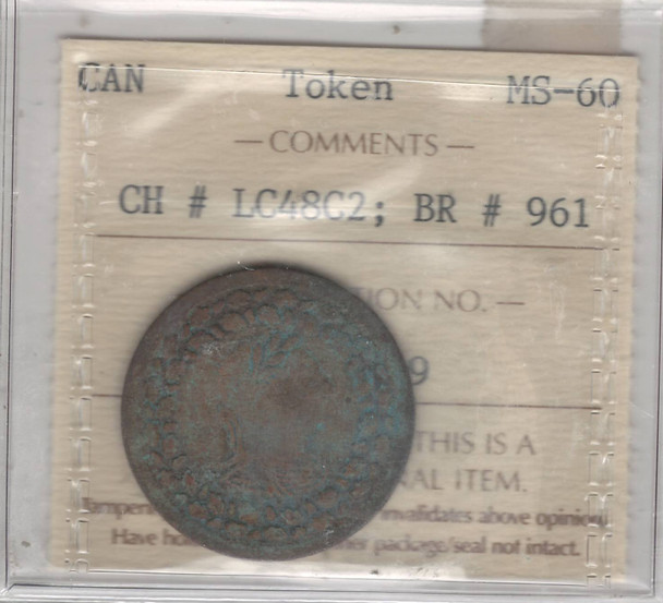 Lower Canada: 1812 1/2 Penny LC48C2 ICCS MS60