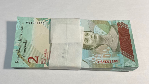 Venezuela: 2018 2 Bolivares Banknotes Bundle (100 pcs)