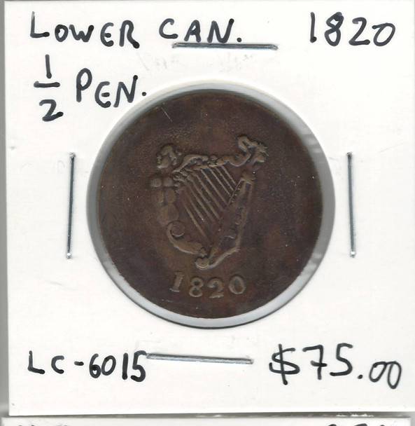 Lower Canada: 1820 1/2 Penny LC-60-15