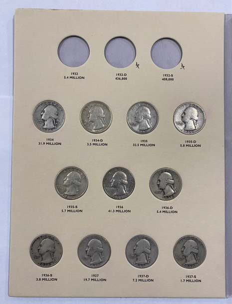 United States: 1934-1947 Collection of Washington Quarters In Book (40) pcs