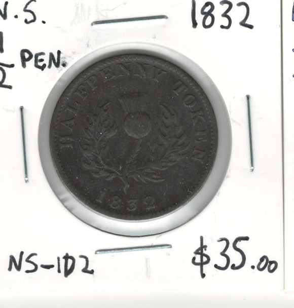 Nova Scotia: 1832 1/2 Penny NS-1D2