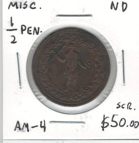 Ireland/Canada: ND 1/2 Penny AM-4