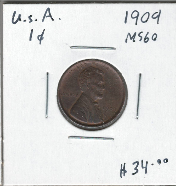 United States: 1909 1 Cent MS60