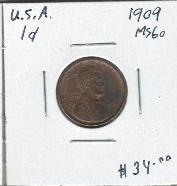 United States: 1909 1 Cent  MS60