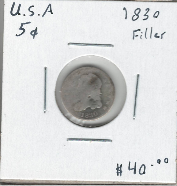 United States: 1830 1/2 Dime