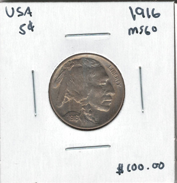 United States: 1916 5 Cents MS60