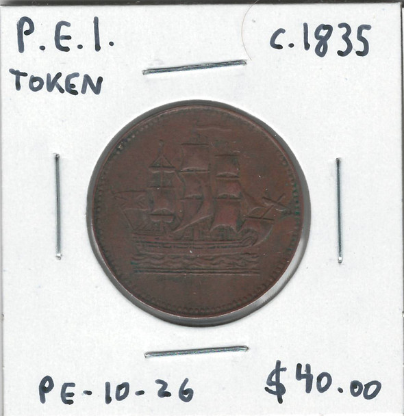 Prince Edward Island: 1835 Ships Colonies and Commerce Token PE-10-26