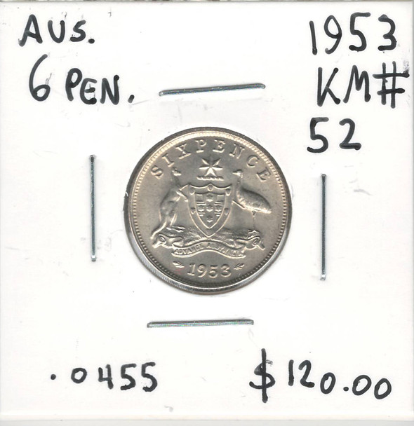 Australia: 1953 6 Pence (Keydate)