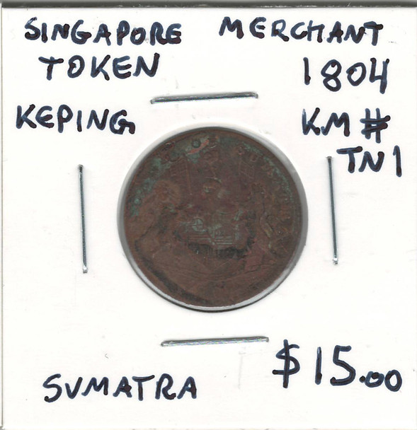 Singapore: 1804 Keping Merchant Token Sumatra