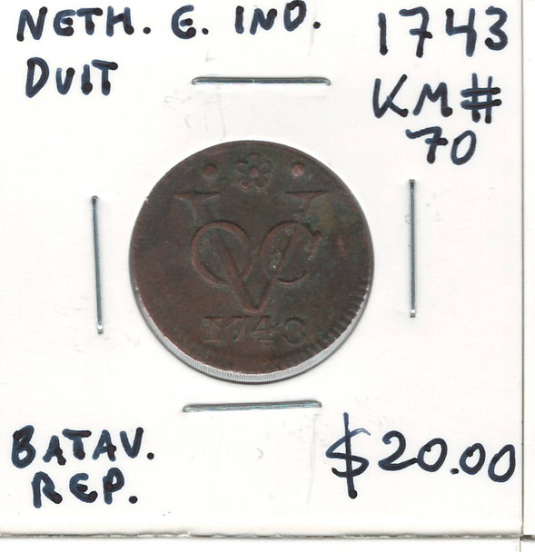 Netherlands East Indies: 1743 Duit Batavian Republic