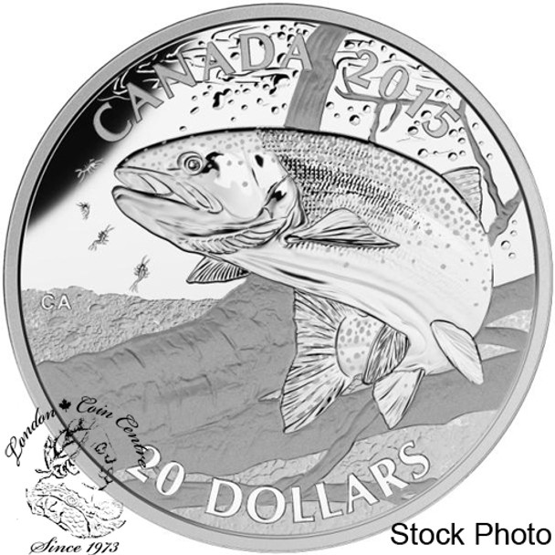 Canada: 2015 $20 North American Sportfish: Rainbow Trout Silver Coin