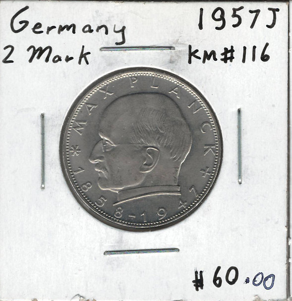 Germany: 1957J 2 Mark