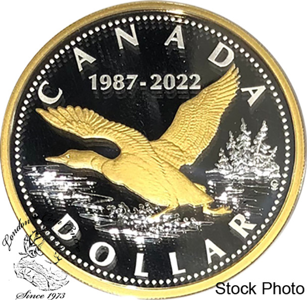 Canada: 2022 $1 35th Anniversary of the Loonie 2 oz Pure Silver Coin