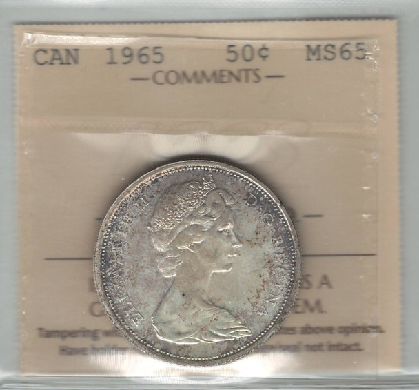 Canada: 1965 50 Cents ICCS MS65