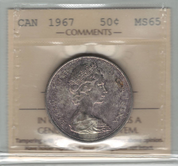Canada: 1967 50 Cents ICCS MS65
