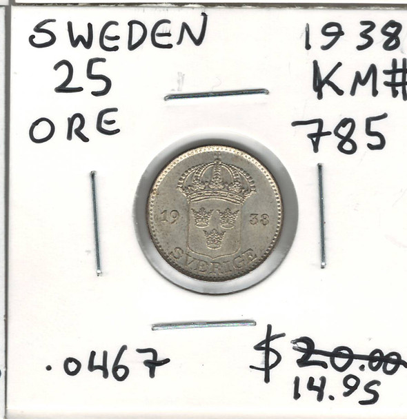 Sweden: 1938 25 Ore