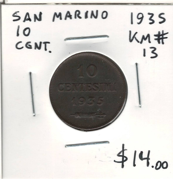 San Marino: 1935 10 Centesimi