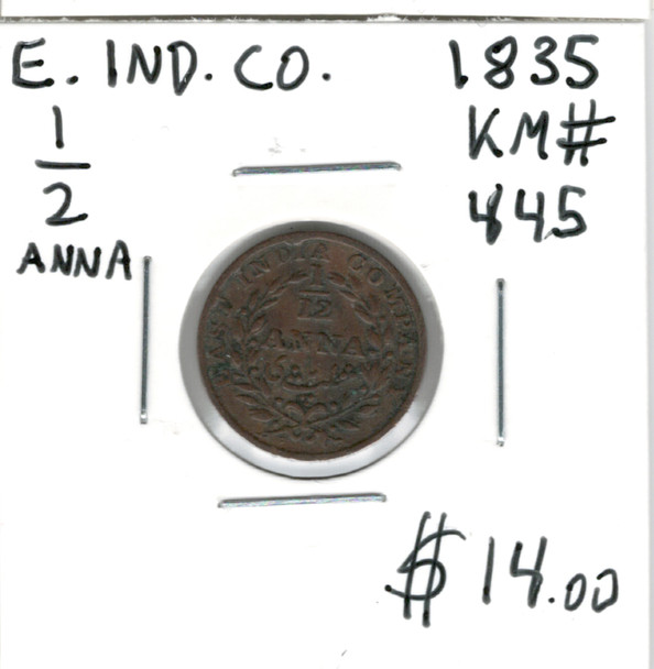 East India Company: 1835 1/2 Anna