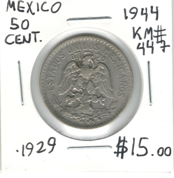 Mexico: 1944 50 Centavos