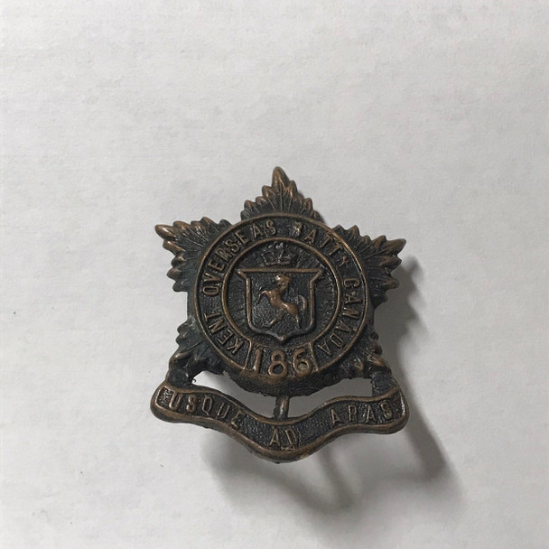 Canada: 186th Kent Overseas Battalion Collar Badge