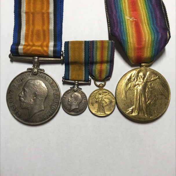 Canada: WWI Medal Pair And Miniatures Awarded To Pte. C.E. Landers (3180511)