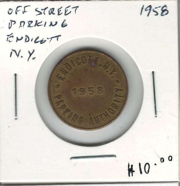 Off Street Parking Token 1958 Endicott NY