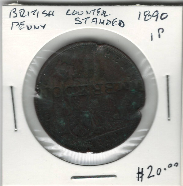 Great Britain: 1890 Penny Counter-Stamped