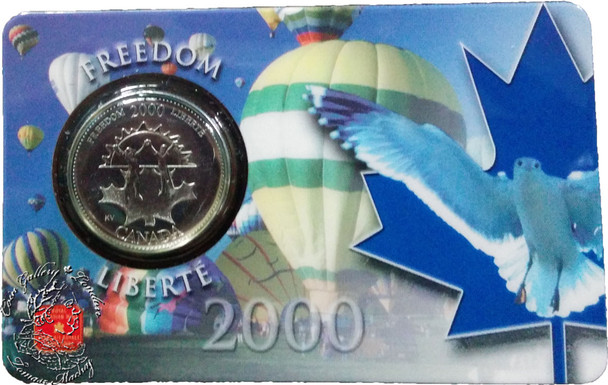 Canada: 2000 25 Cent November Freedom Coin and Collector Card