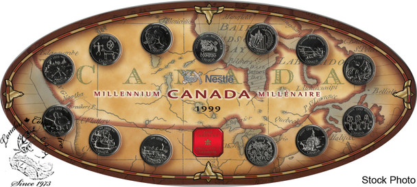Canada: 1999 25 Cent Millennium Set with Medal - Special Nestle Edition