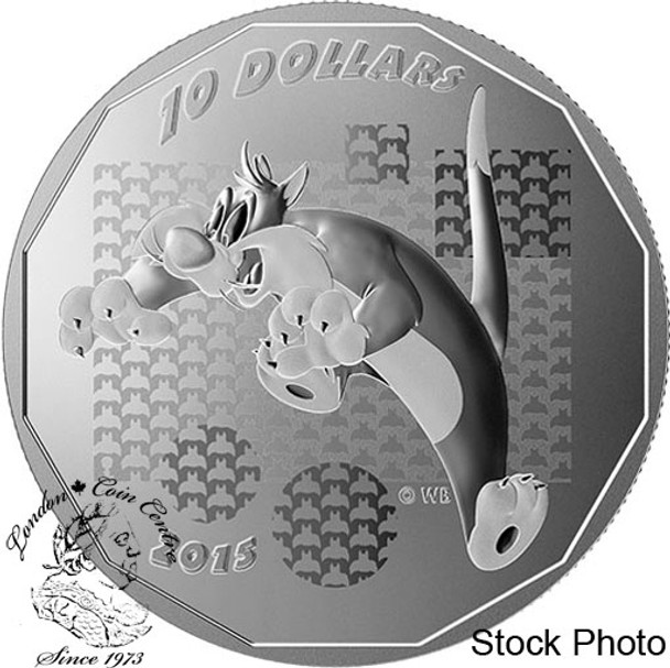 Canada: 2015 $10 Looney Tunes™ "Suffering Succotash!" Sylvester Silver Coin