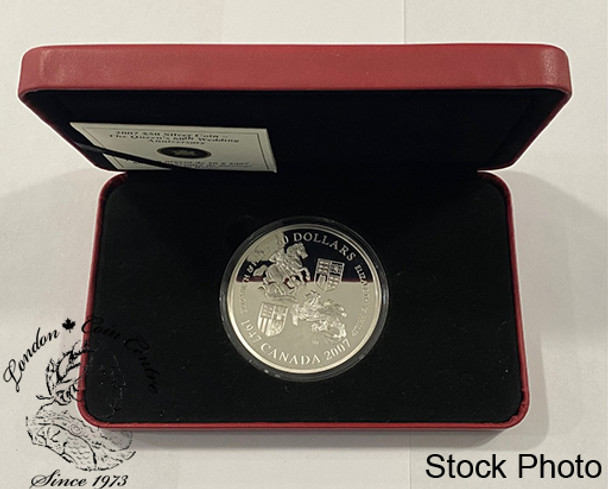 Canada: 2007 $50 Queen's 60th Wedding Anniversary 5 oz Pure Silver Coin *Missing Outer Box*