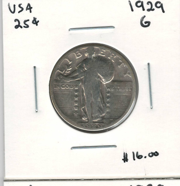 United States: 1929 25 Cent  G4