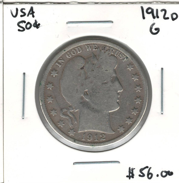 United States: 1912D 50 Cent G4