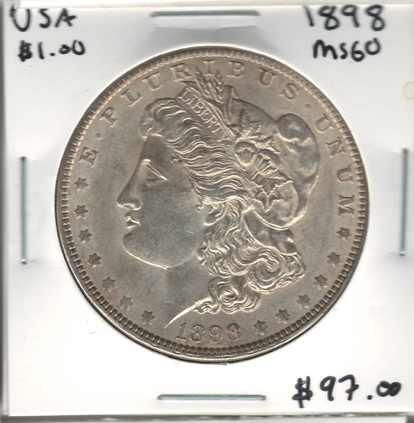 United States: 1898 Morgan Dollar MS60