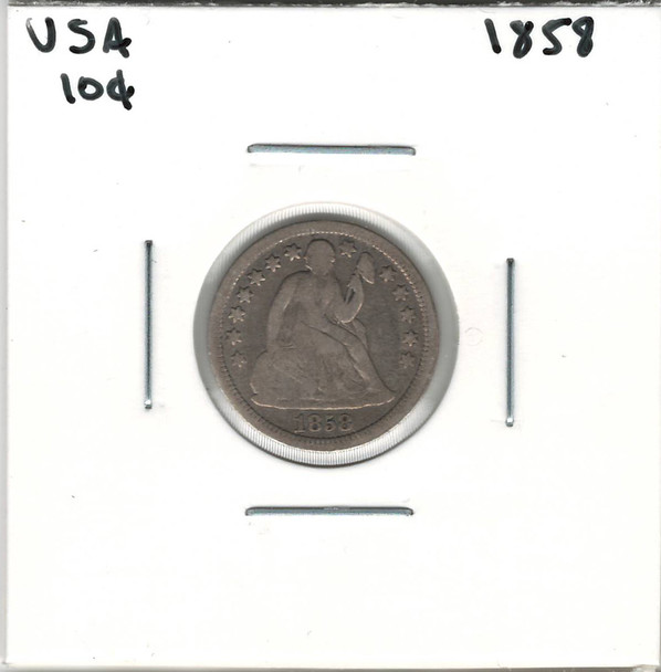 United States: 1858 10 Cent F12