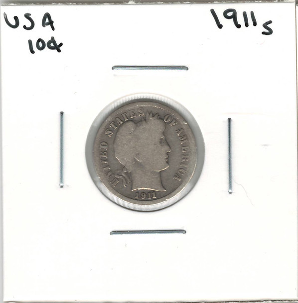 United States: 1911s 10 Cent VG8