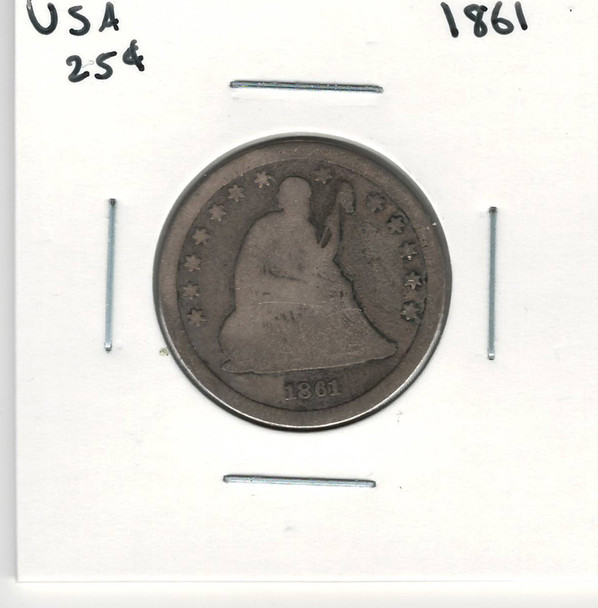 United States: 1861 25 Cent G4