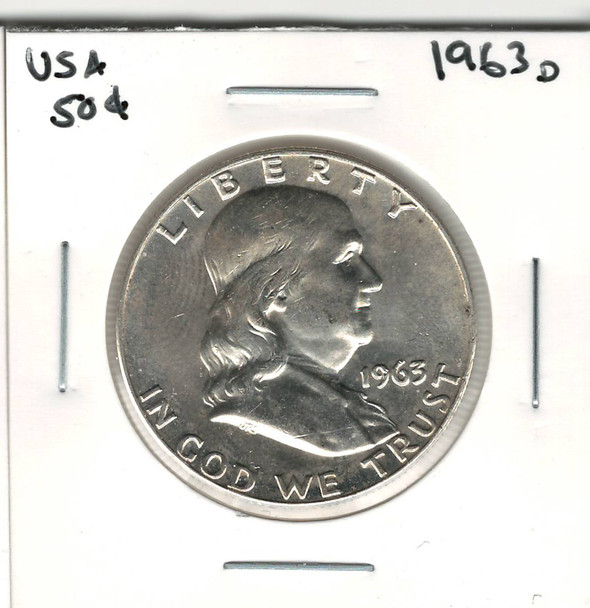United States: 1963D  50 Cent  MS62