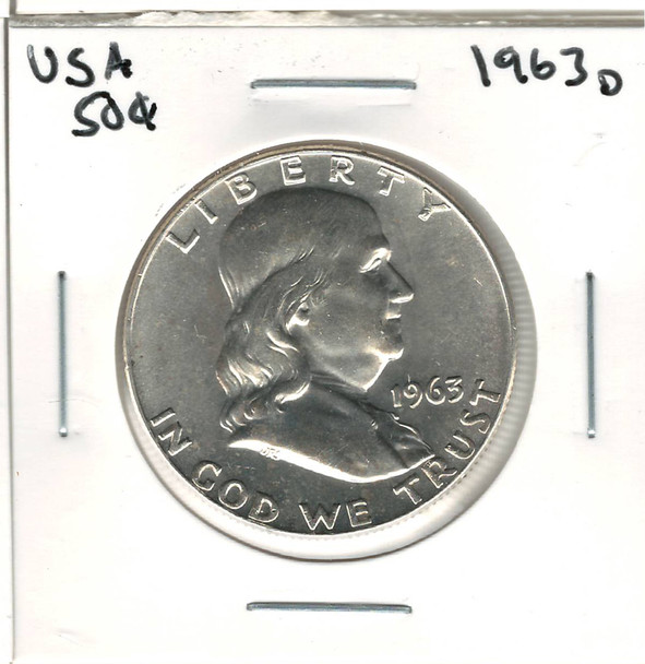 United States: 1963D   50  Cent MS63