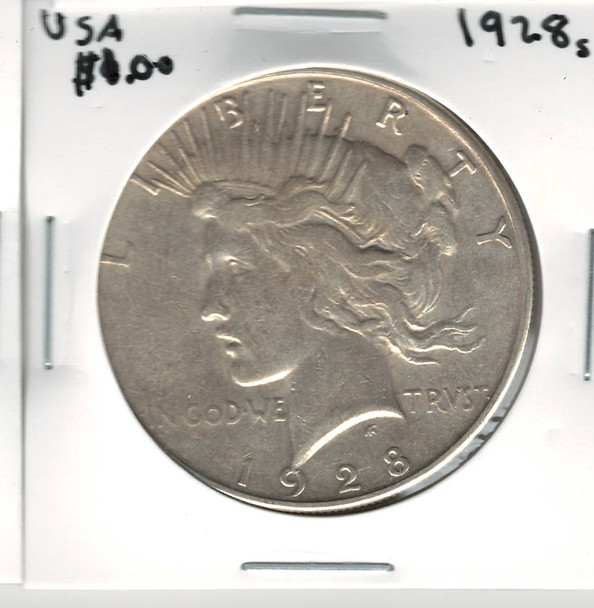 United States: 1928s Peace Dollar VF30